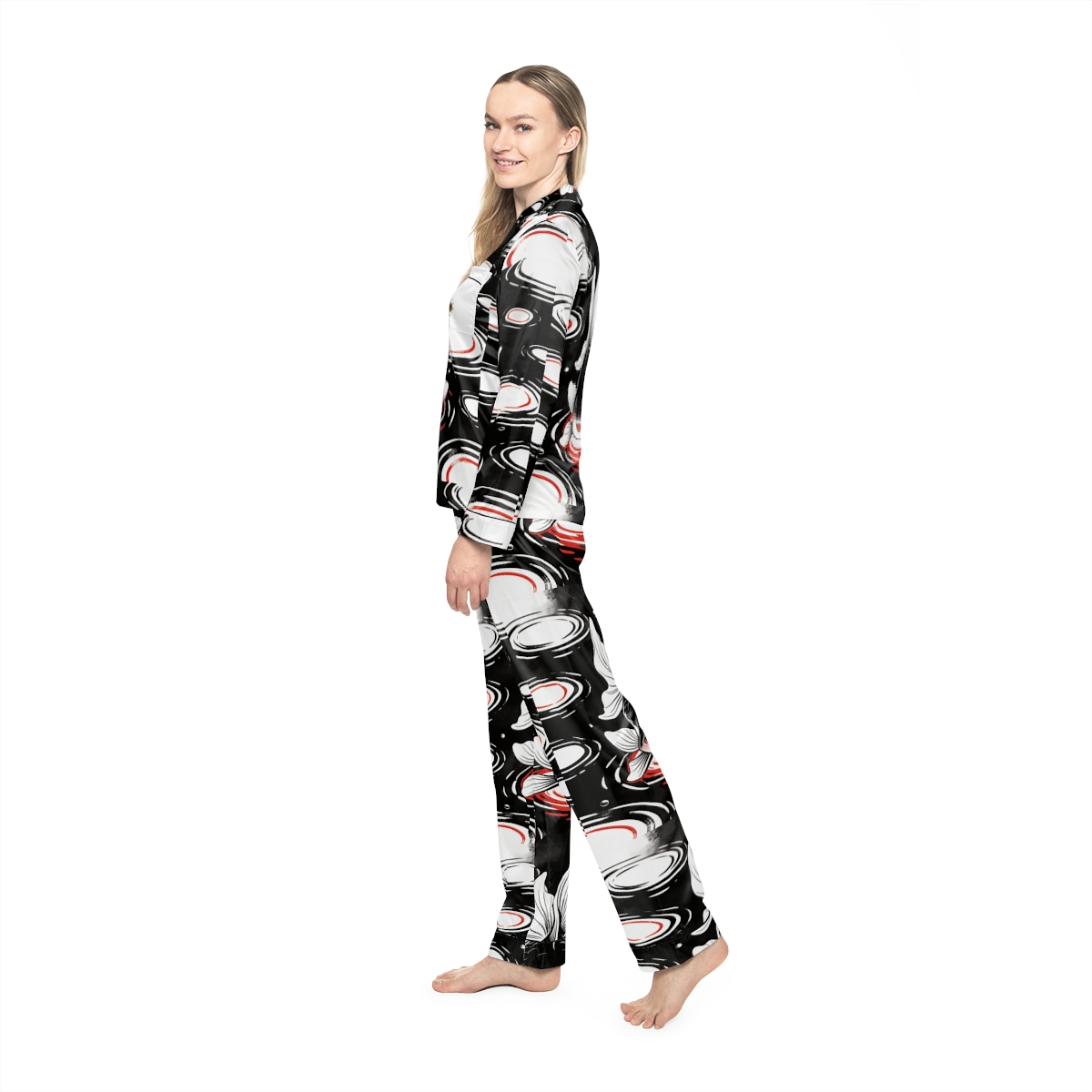 HD Ripplefin Friend Women’s Satin Pajama Set — additional view