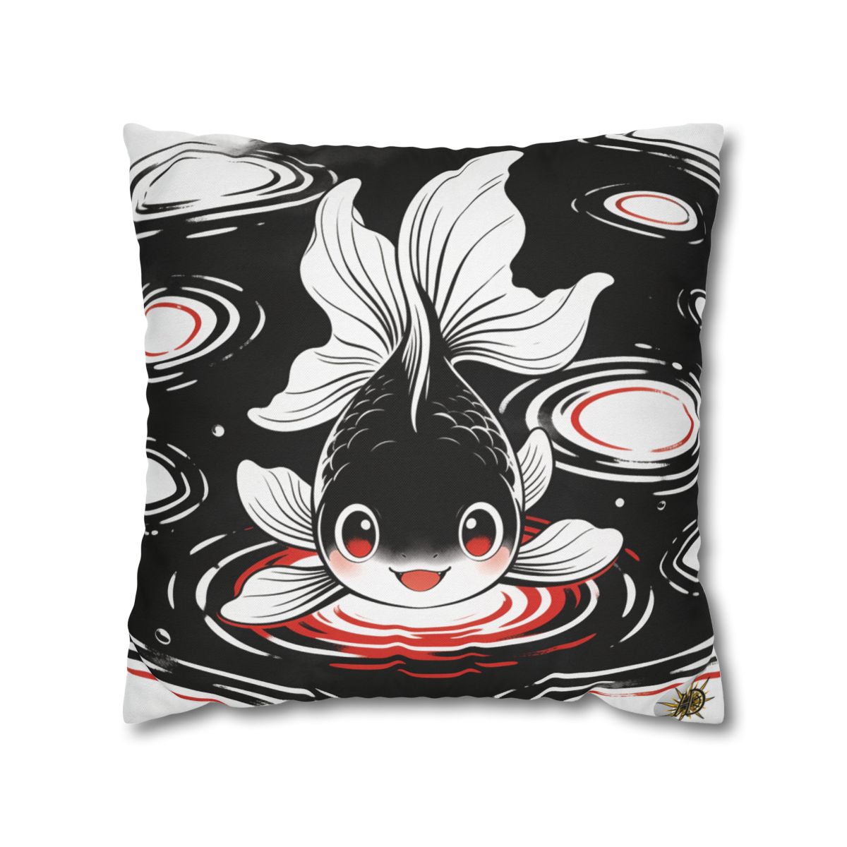 HD Ripplefin Friend Square Polyester Pillow Cover — additional view