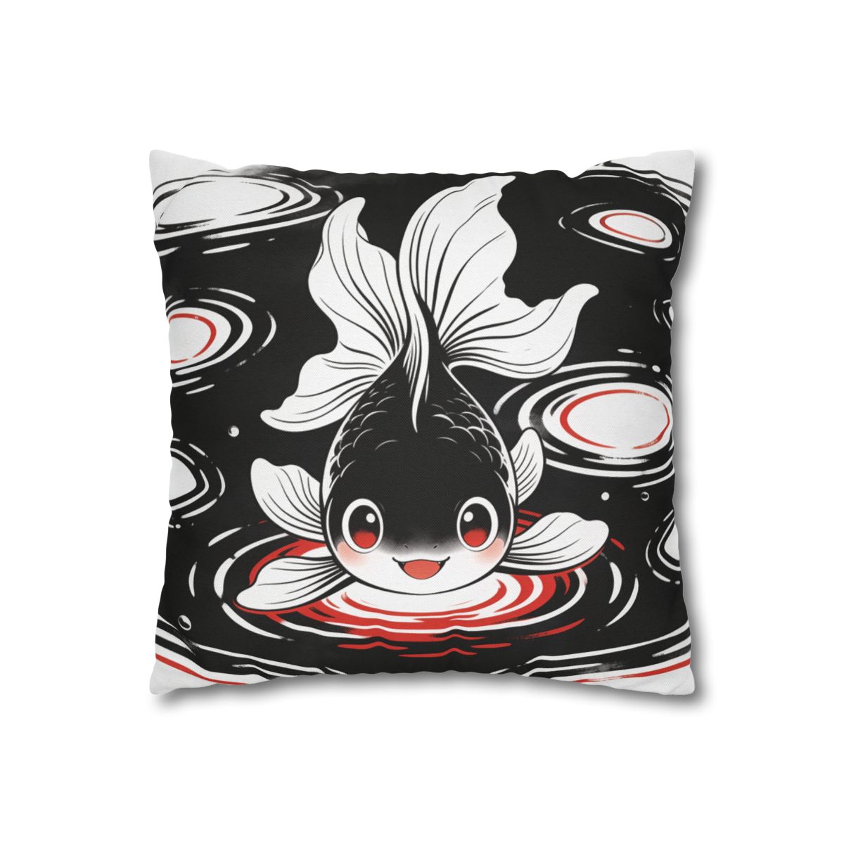 HD Ripplefin Friend Square Polyester Pillow Cover — additional view