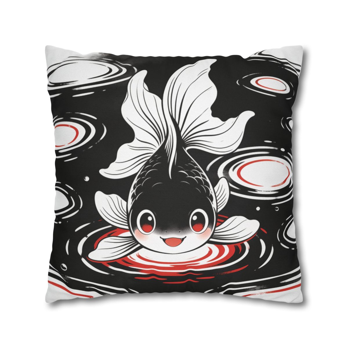 HD Ripplefin Friend Square Polyester Pillow Cover — additional view