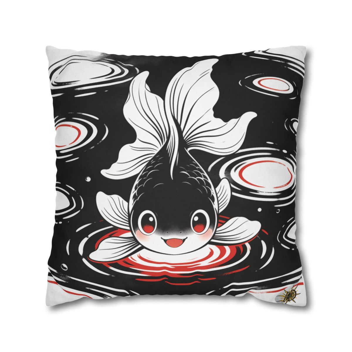 HD Ripplefin Friend Square Polyester Pillow Cover — additional view