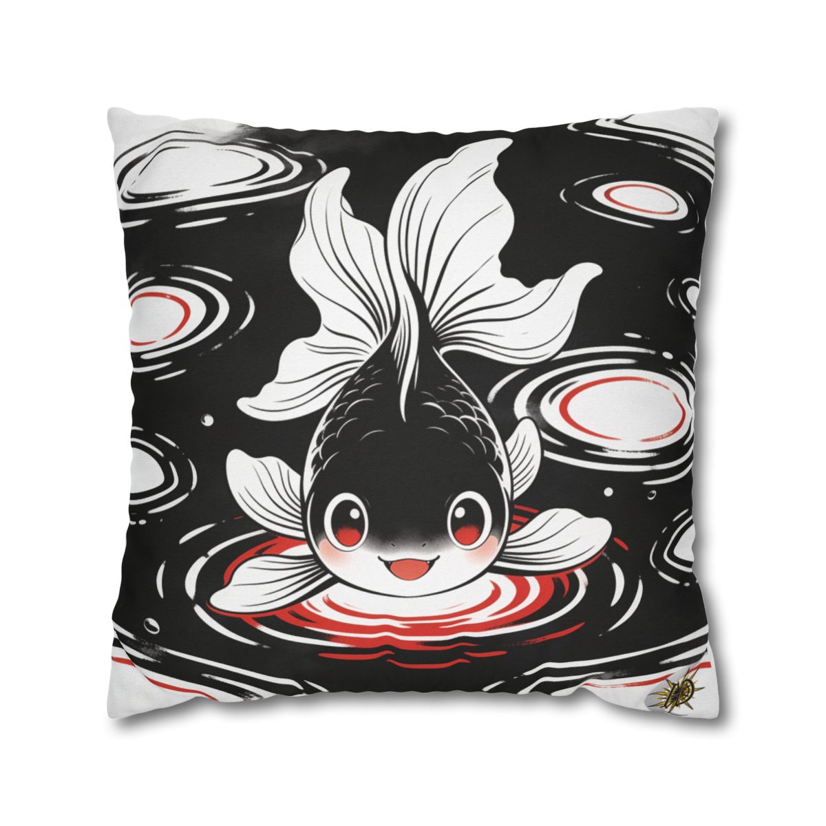 HD Ripplefin Friend Square Polyester Pillow Cover — additional view