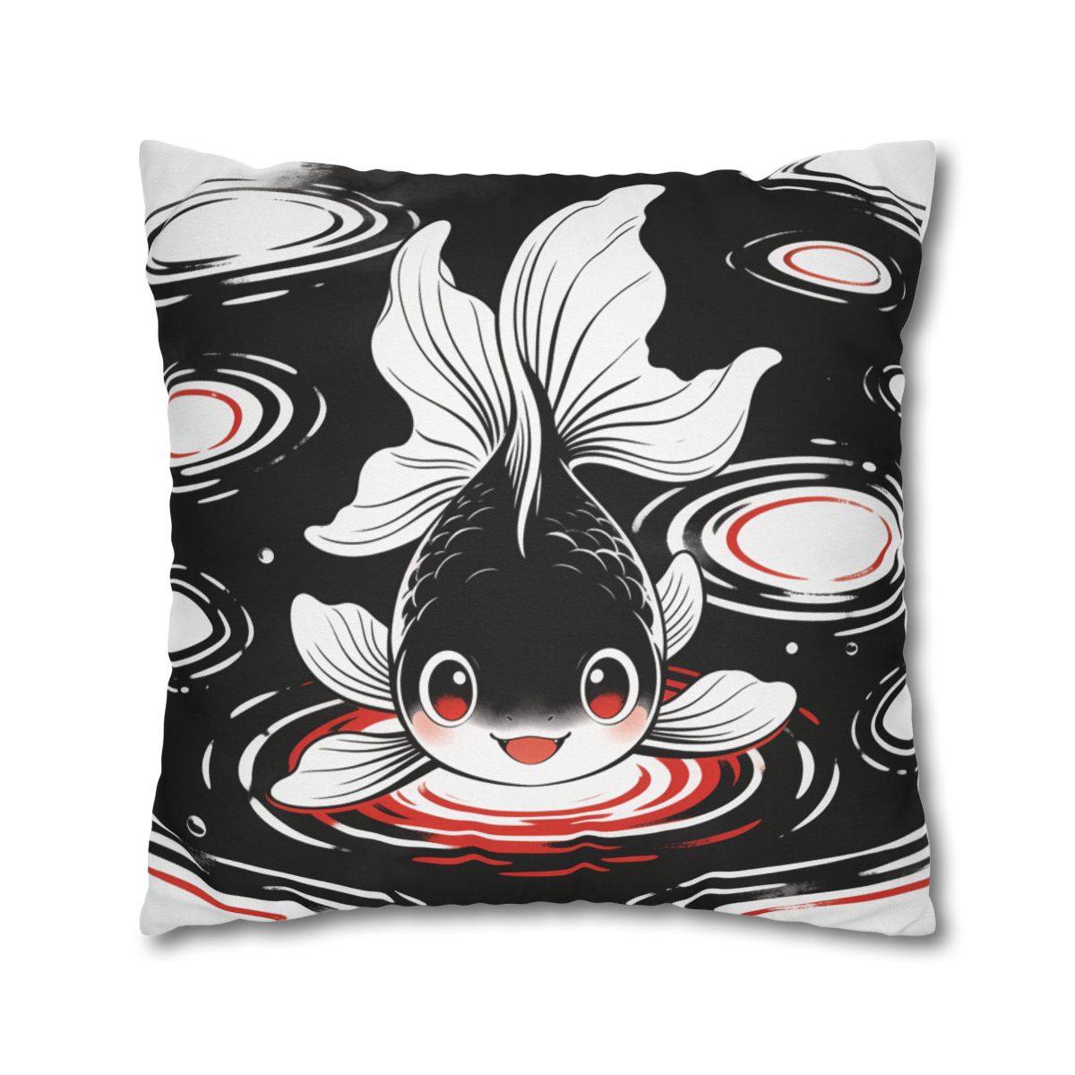 HD Ripplefin Friend Square Polyester Pillow Cover — additional view