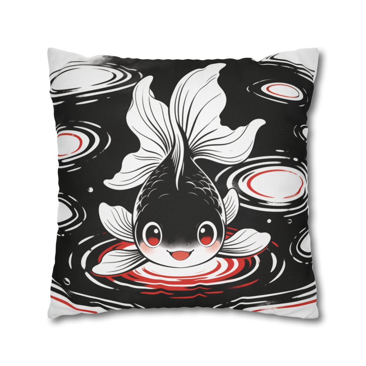 HD Ripplefin Friend Square Polyester Pillow Cover — additional view