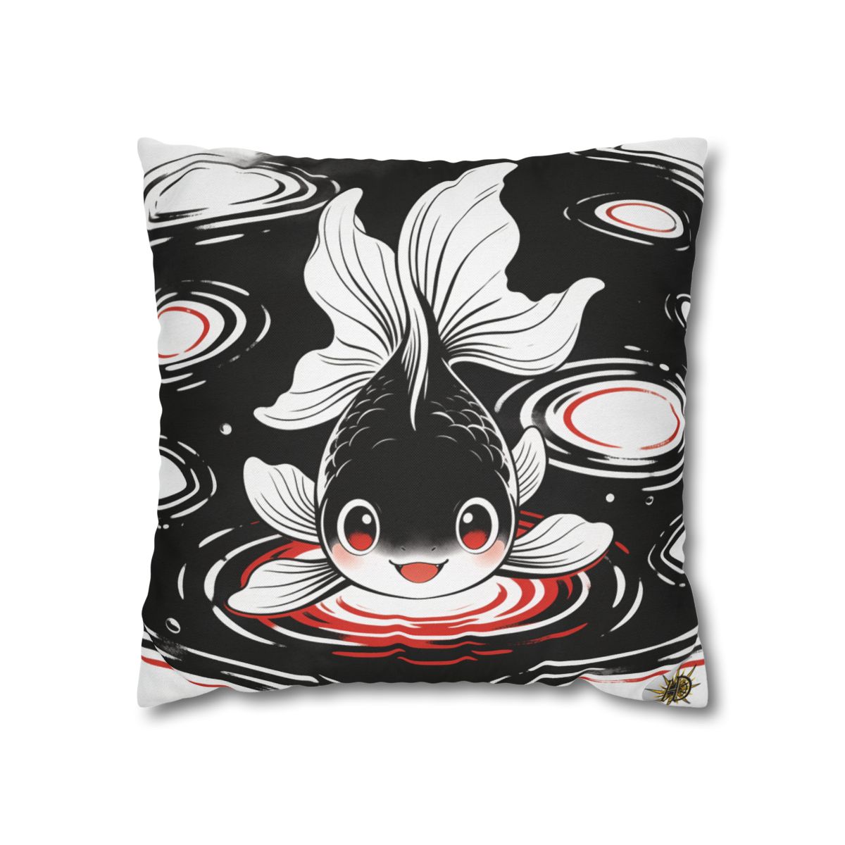 HD Ripplefin Friend Square Polyester Pillow Cover — additional view
