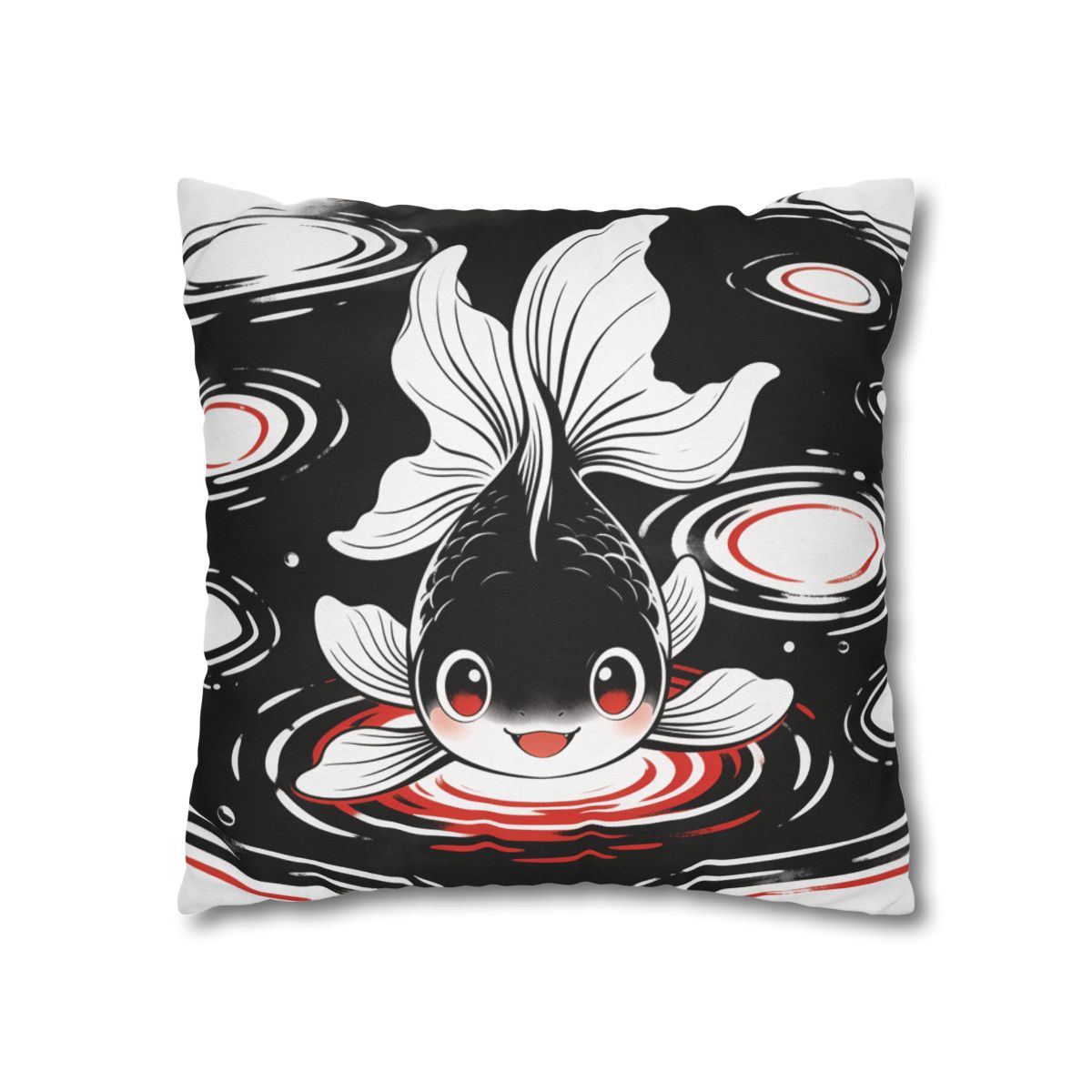HD Ripplefin Friend Square Polyester Pillow Cover — additional view