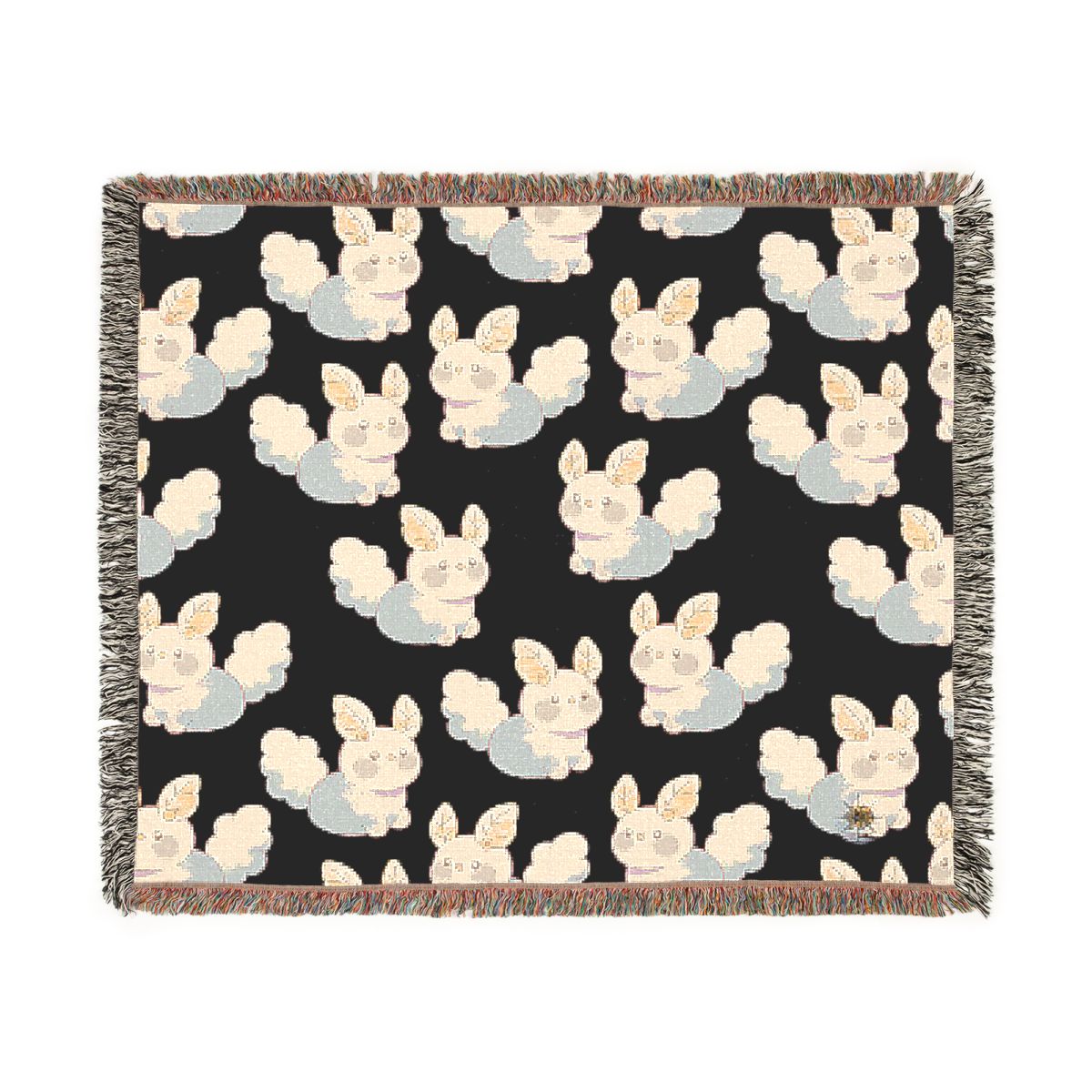 HD Pastel Leafpuffs 100% Cotton Woven Blanket — additional view