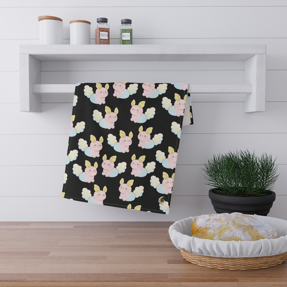HD Pastel Leafpuffs 100% Cotton Twill Tea Towel