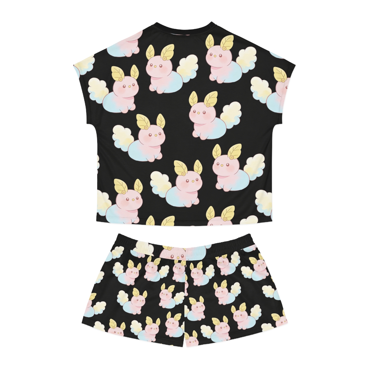 HD Pastel Leafpuffs Women’s Short Pajama Set — additional view