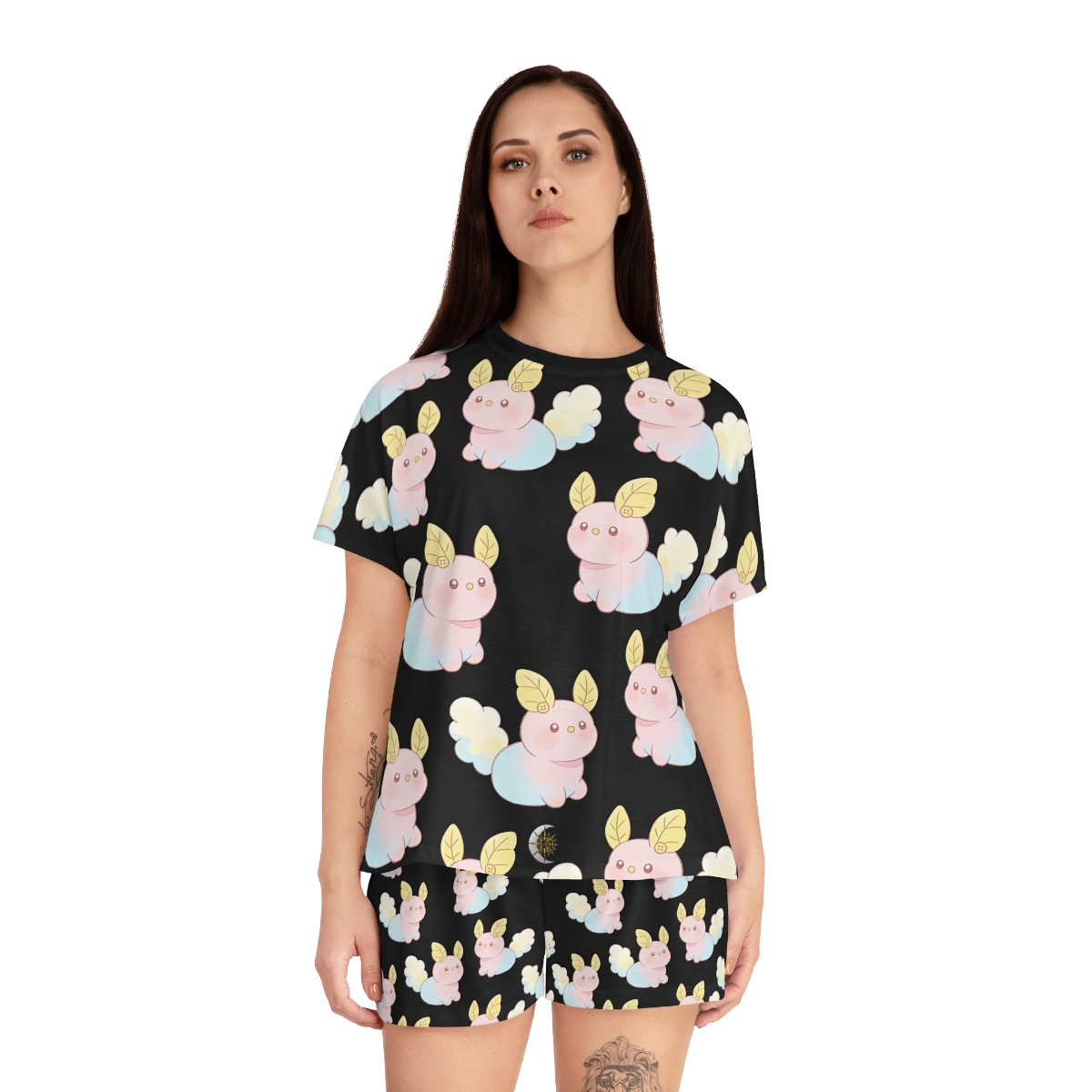 HD Pastel Leafpuffs Women’s Short Pajama Set — additional view