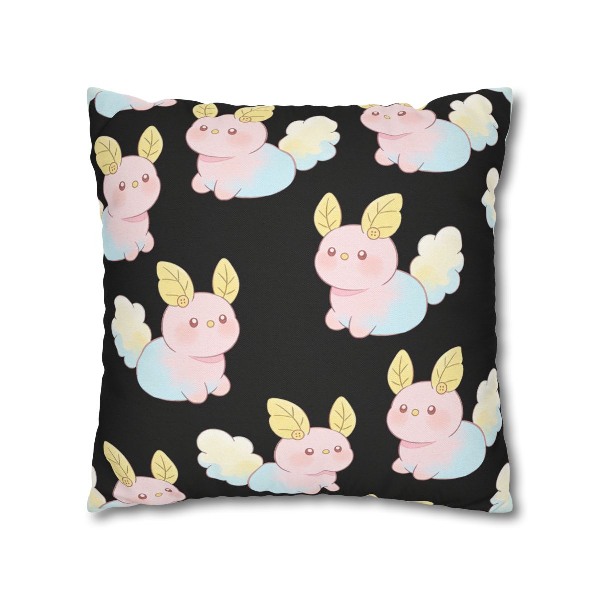 HD Pastel Leafpuffs Square Polyester Pillow Cover — additional view