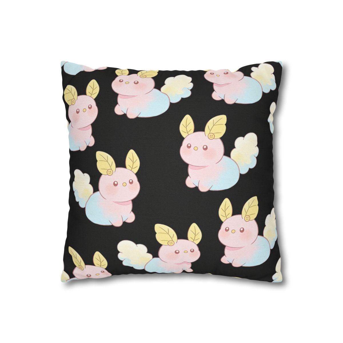 HD Pastel Leafpuffs Square Polyester Pillow Cover — additional view
