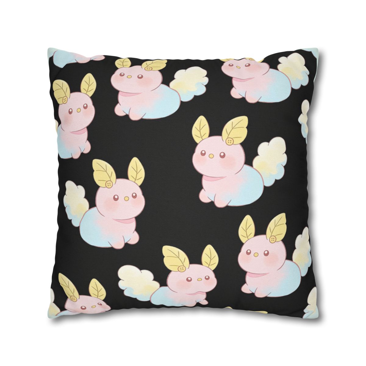 HD Pastel Leafpuffs Square Polyester Pillow Cover — additional view