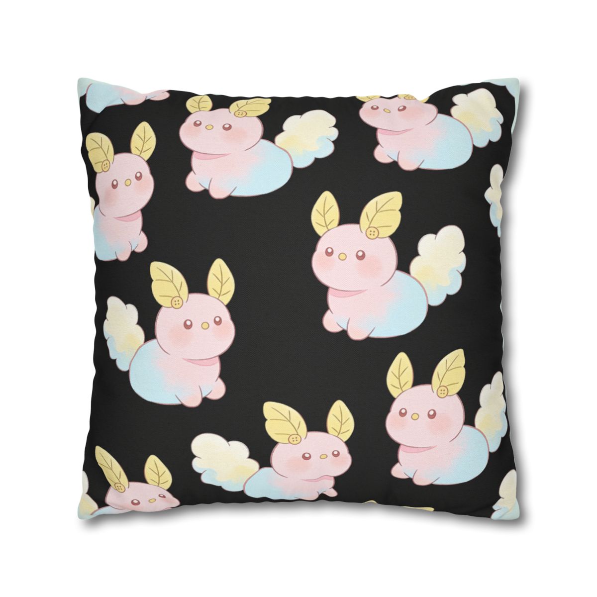 HD Pastel Leafpuffs Square Polyester Pillow Cover — additional view