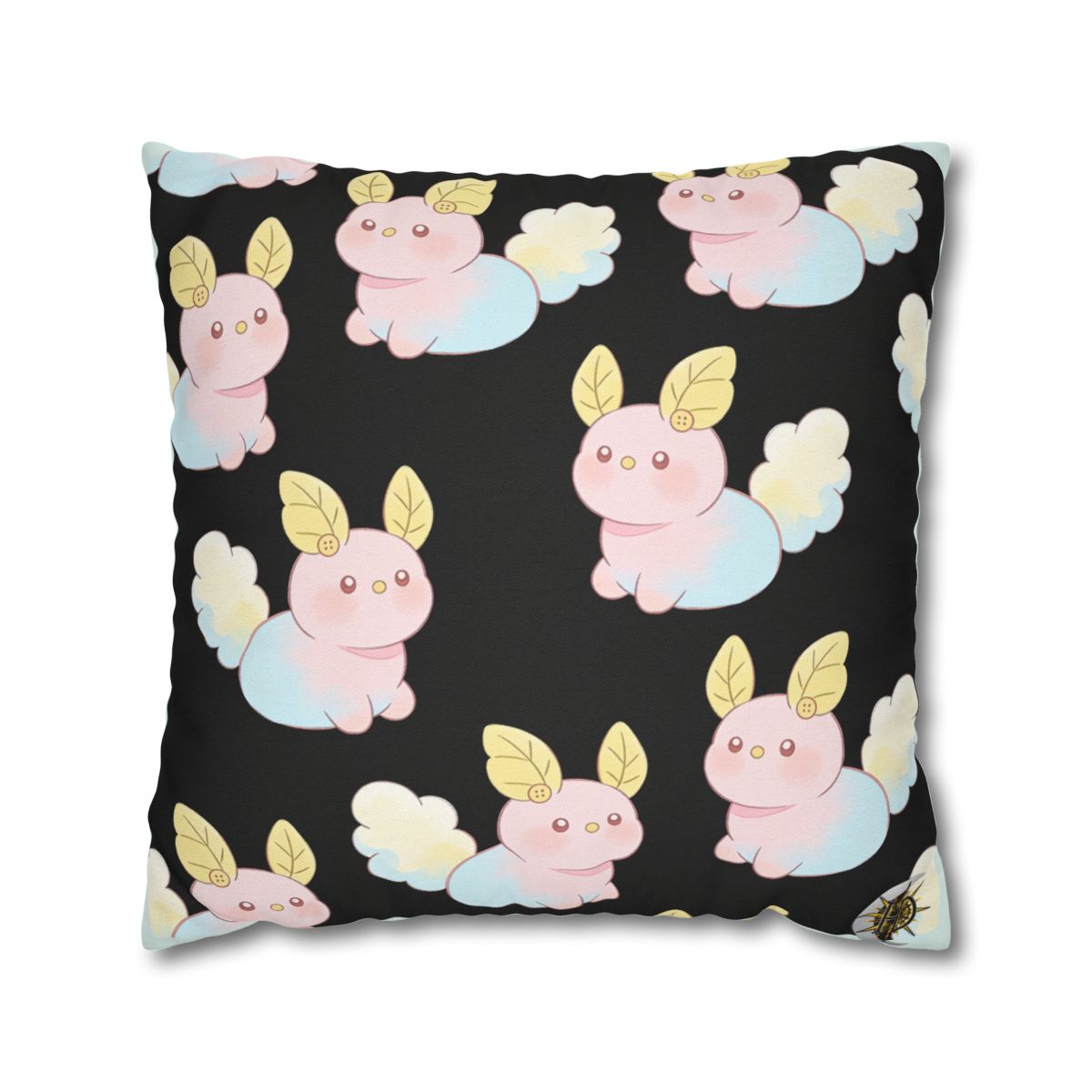 HD Pastel Leafpuffs Square Polyester Pillow Cover — additional view