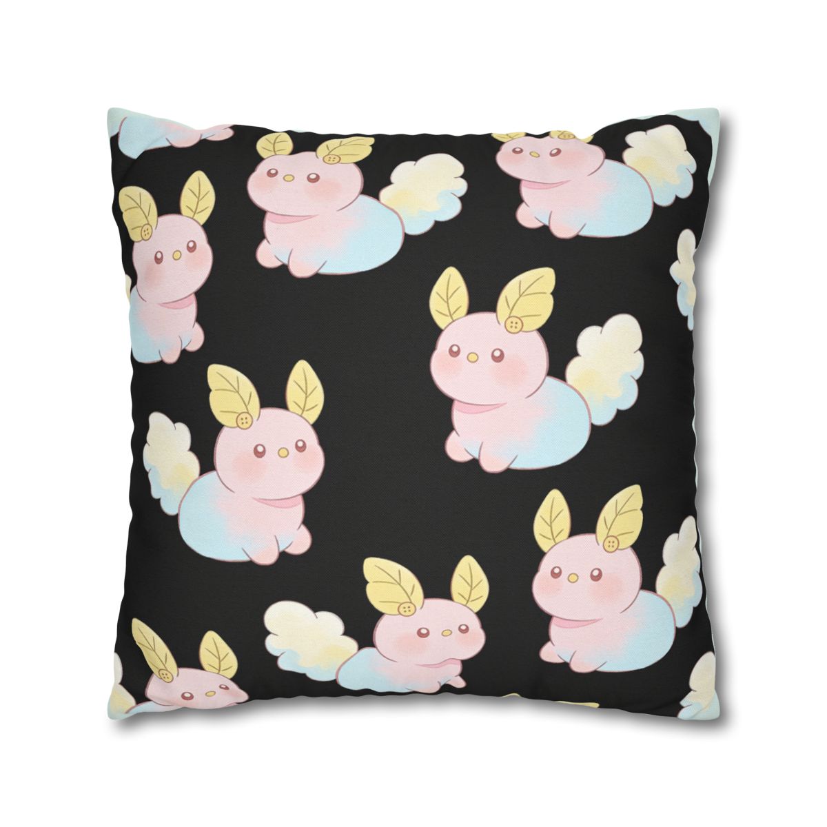 HD Pastel Leafpuffs Square Polyester Pillow Cover — additional view