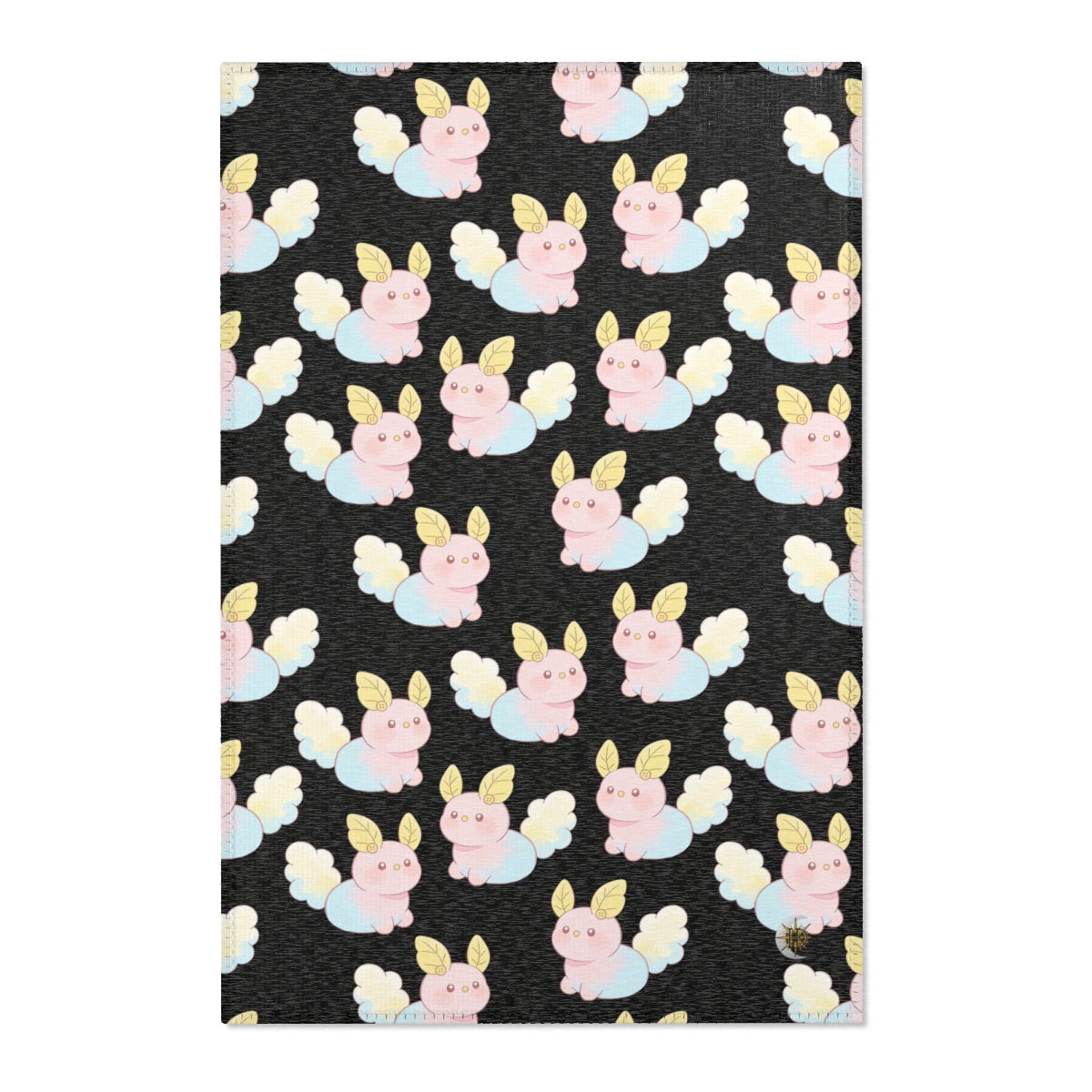 HD Pastel Leafpuffs Polyester Chenille Area Rug