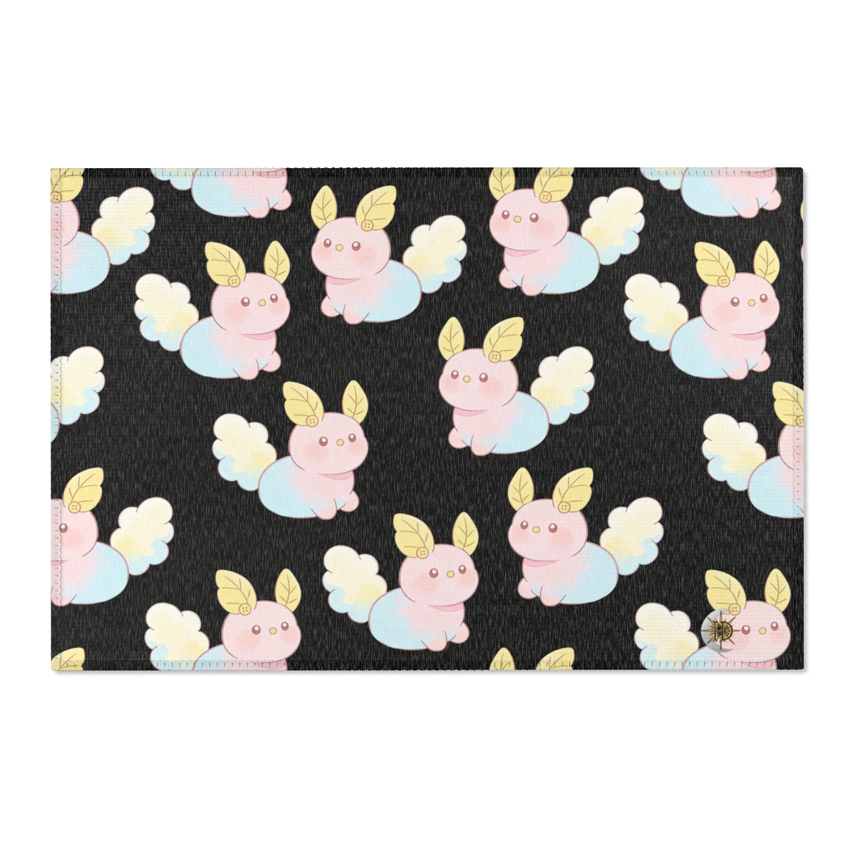 HD Pastel Leafpuffs Polyester Chenille Area Rug — additional view
