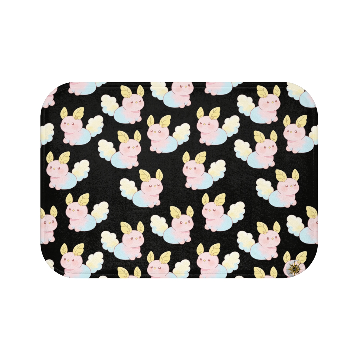 HD Pastel Leafpuffs Memory-Foam Bath Mat — additional view