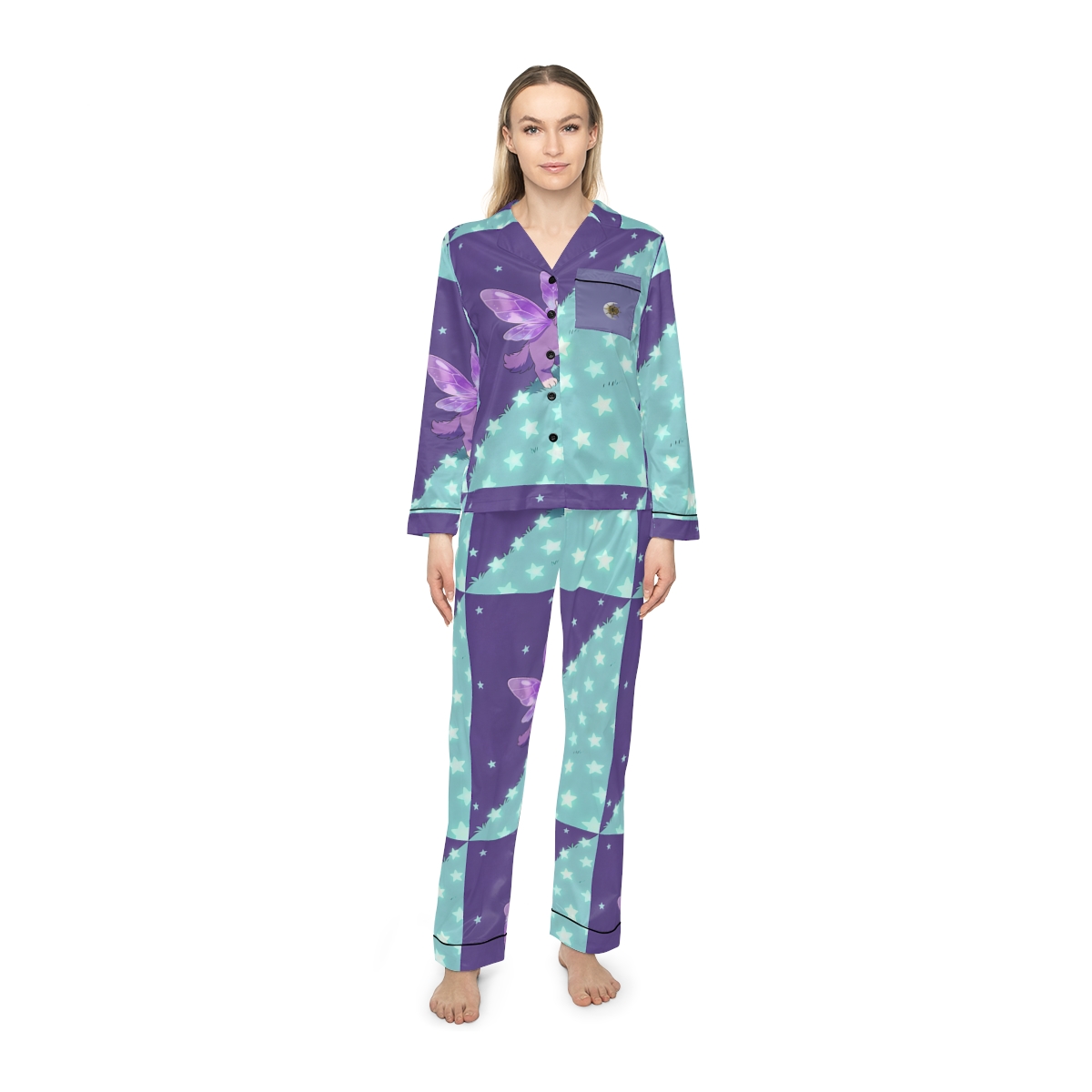 HD Violet Starwanderer Women’s Satin Pajama Set — additional view