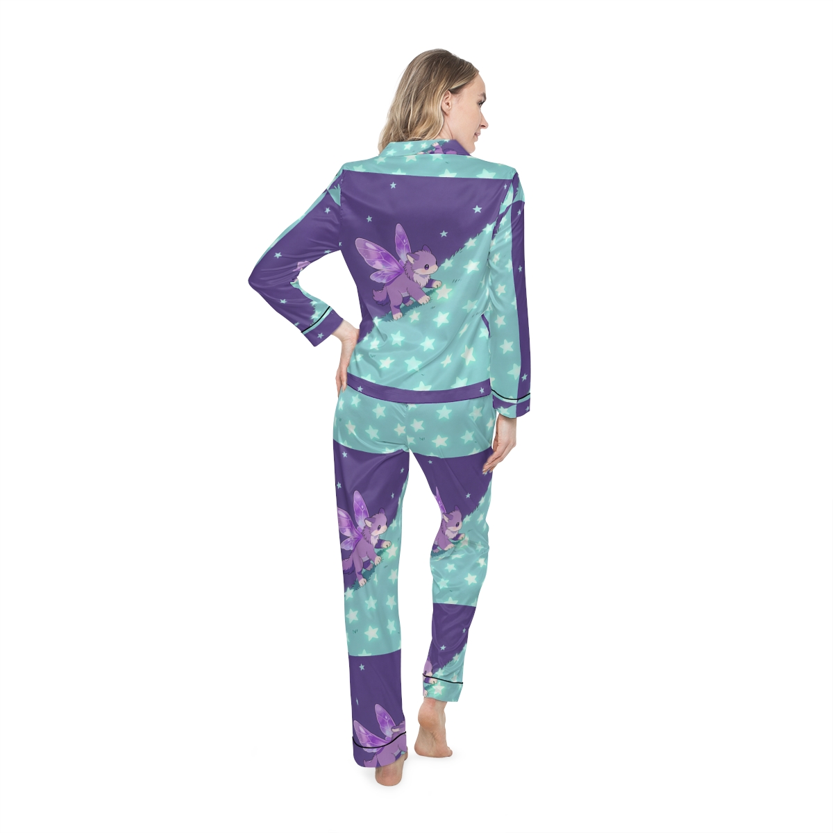 HD Violet Starwanderer Women’s Satin Pajama Set — additional view