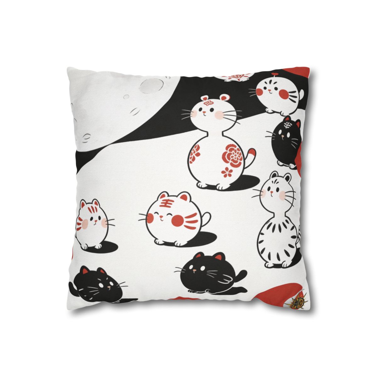 HD Moonpetal Friends Square Polyester Pillow Cover