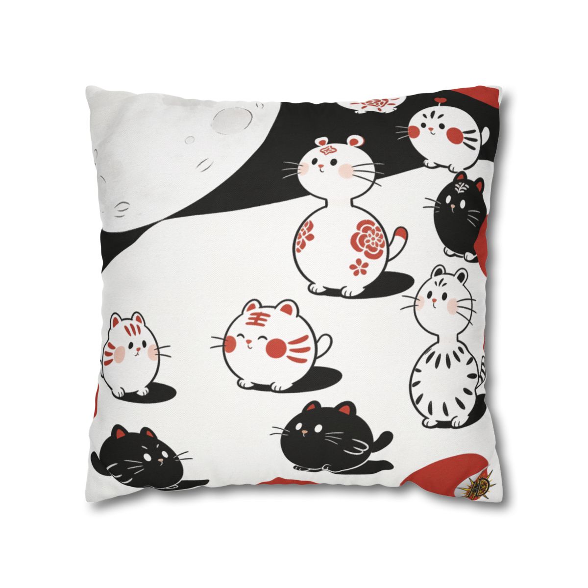 HD Moonpetal Friends Square Polyester Pillow Cover — additional view