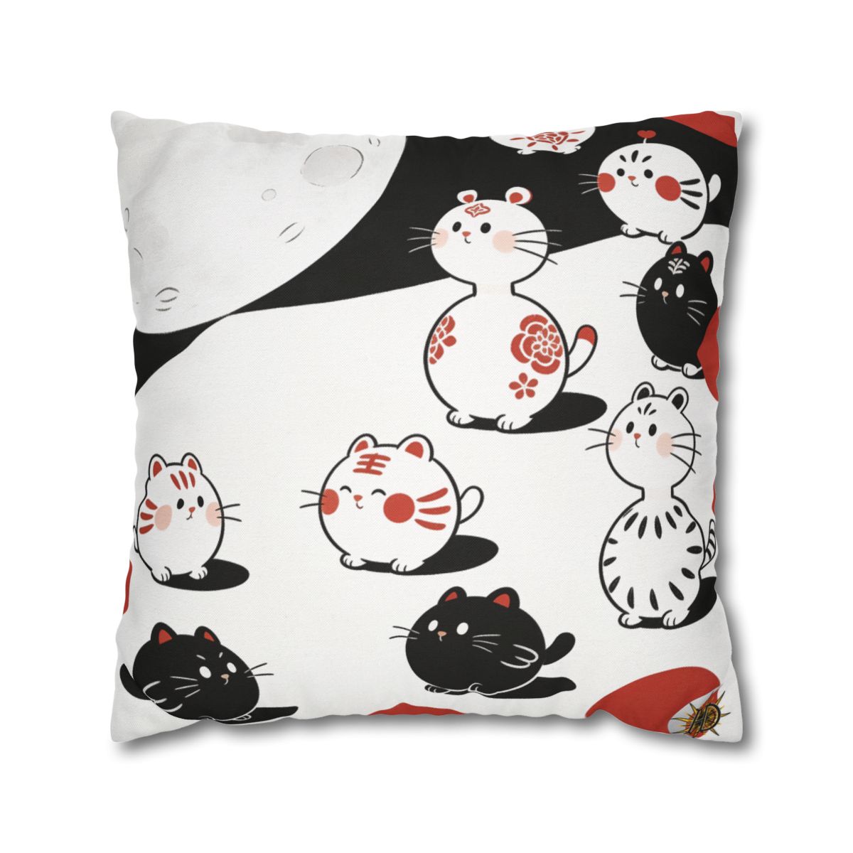 HD Moonpetal Friends Square Polyester Pillow Cover — additional view