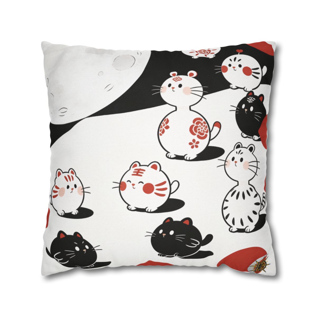 HD Moonpetal Friends Square Polyester Pillow Cover — additional view