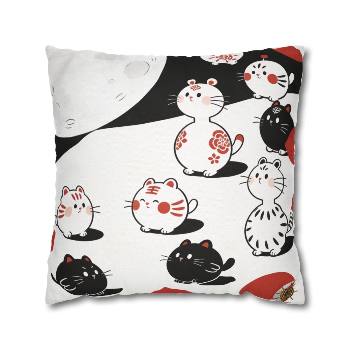 HD Moonpetal Friends Square Polyester Pillow Cover — additional view