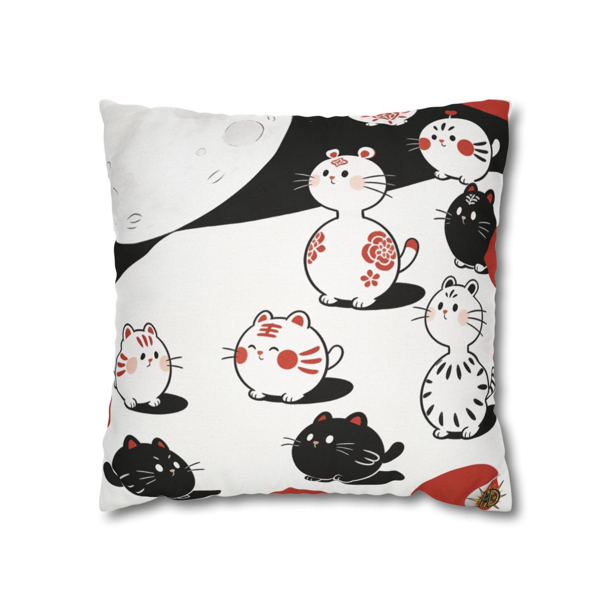 HD Moonpetal Friends Square Polyester Pillow Cover — additional view