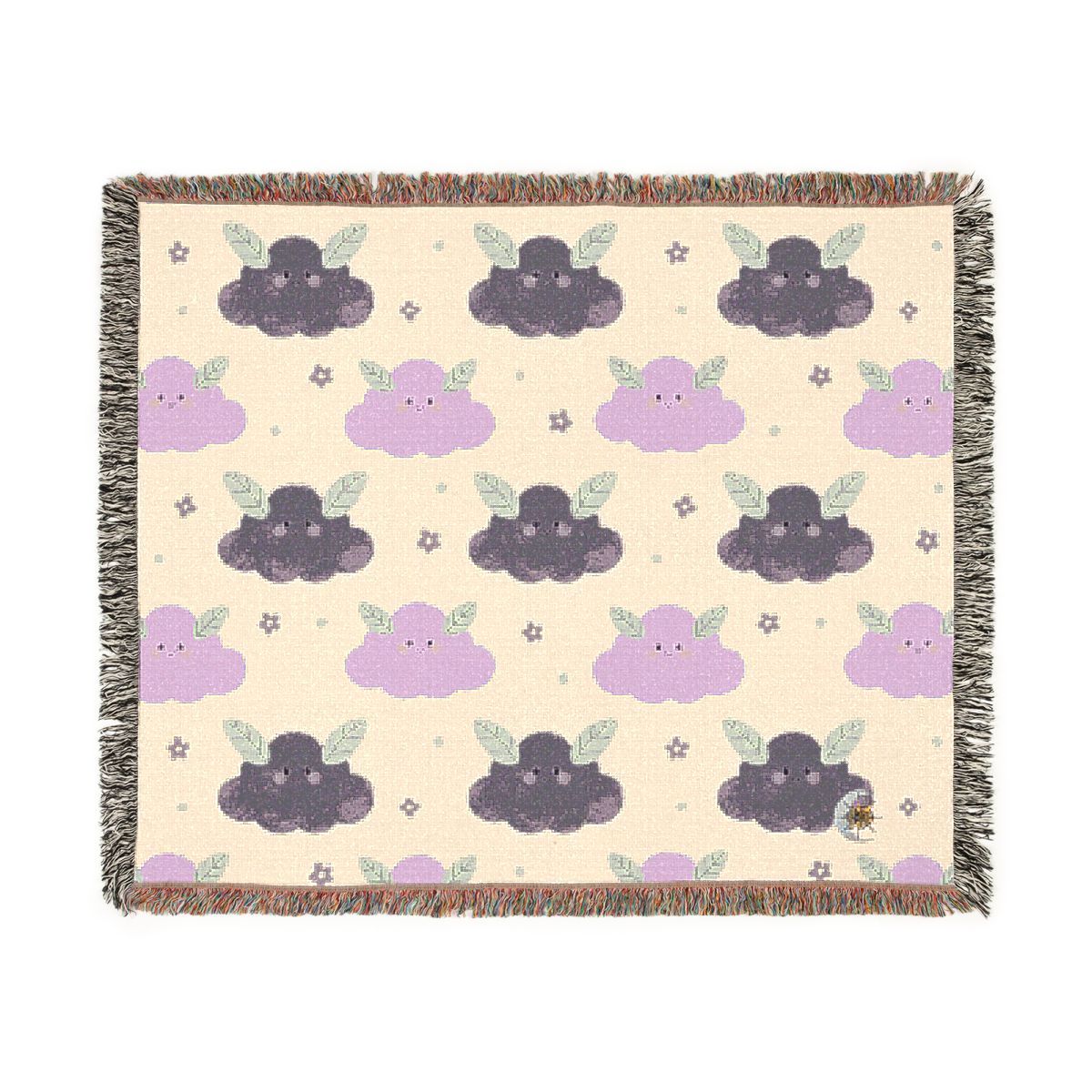 HD Lavender Leafcloud 100% Cotton Woven Blanket — additional view