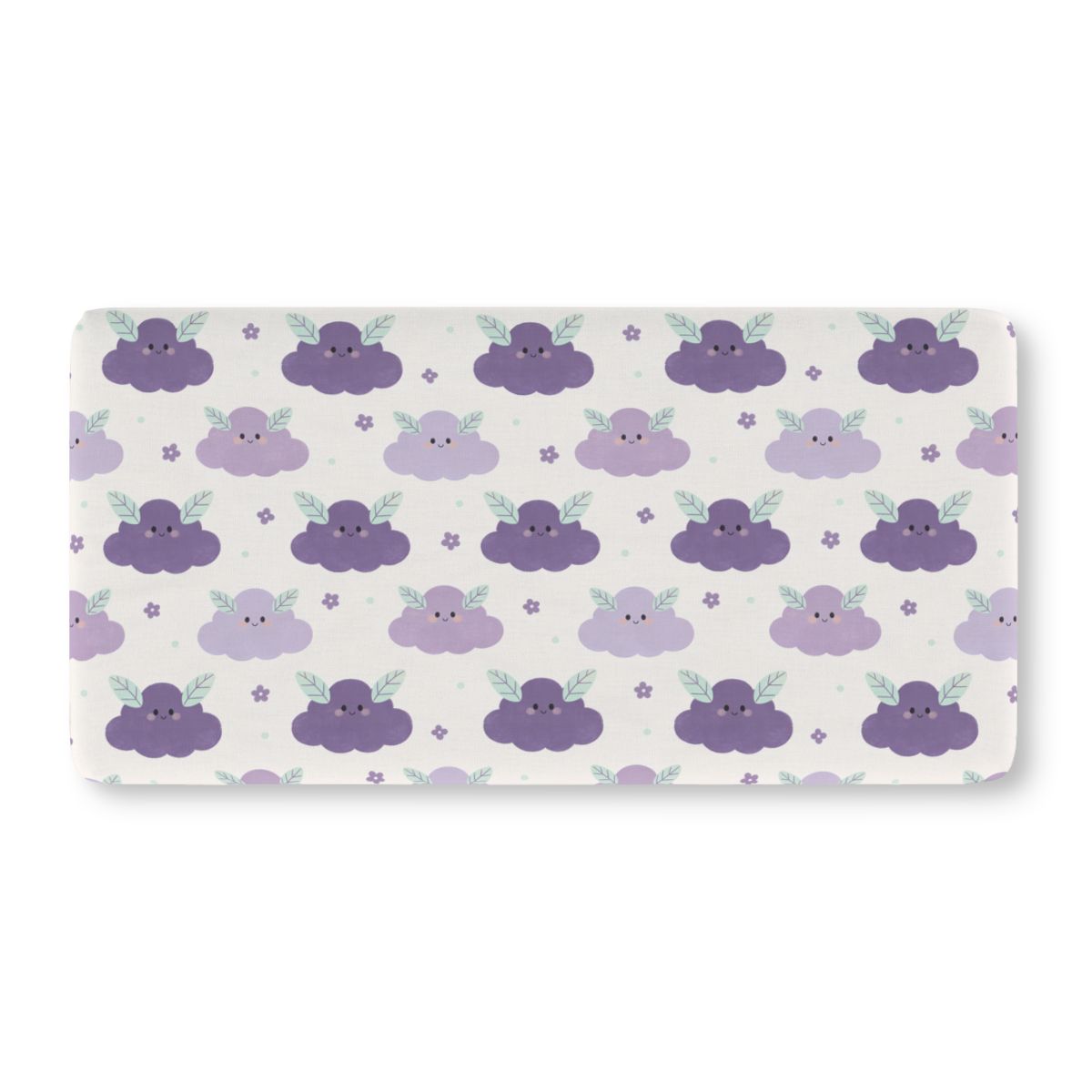 HD Lavender Leafcloud Fitted Crib Sheet — additional view