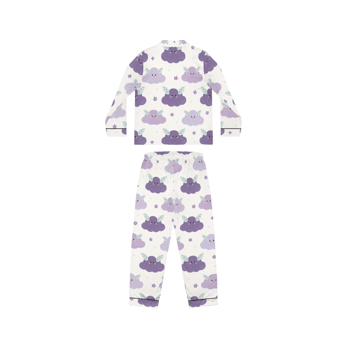 HD Lavender Leafcloud Women’s Satin Pajama Set — additional view