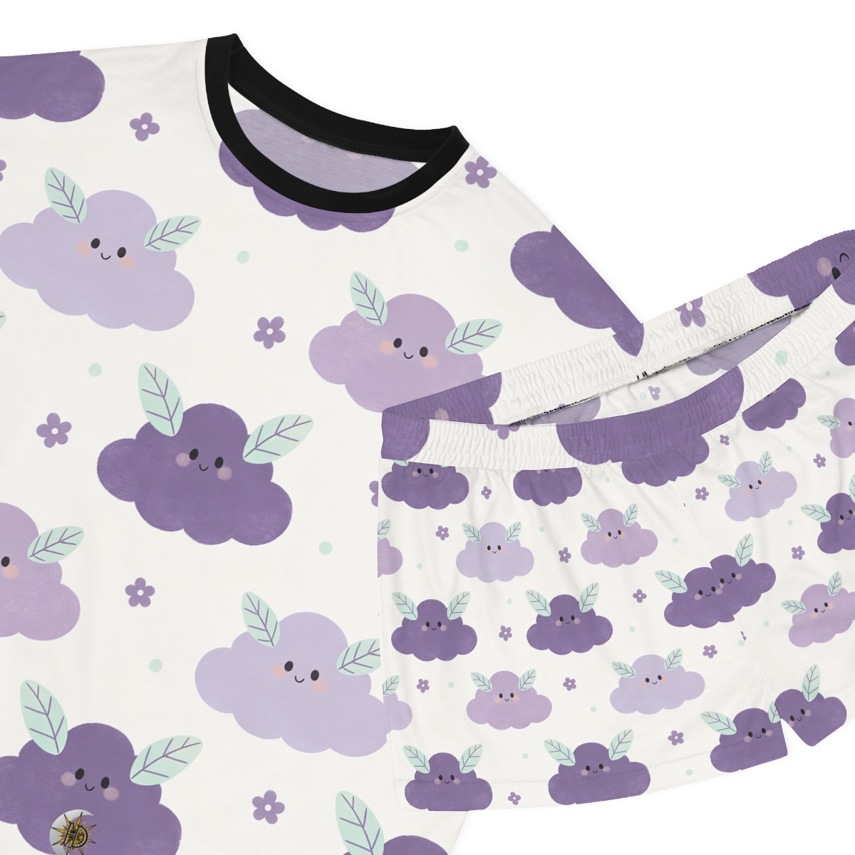 HD Lavender Leafcloud Women’s Short Pajama Set — additional view