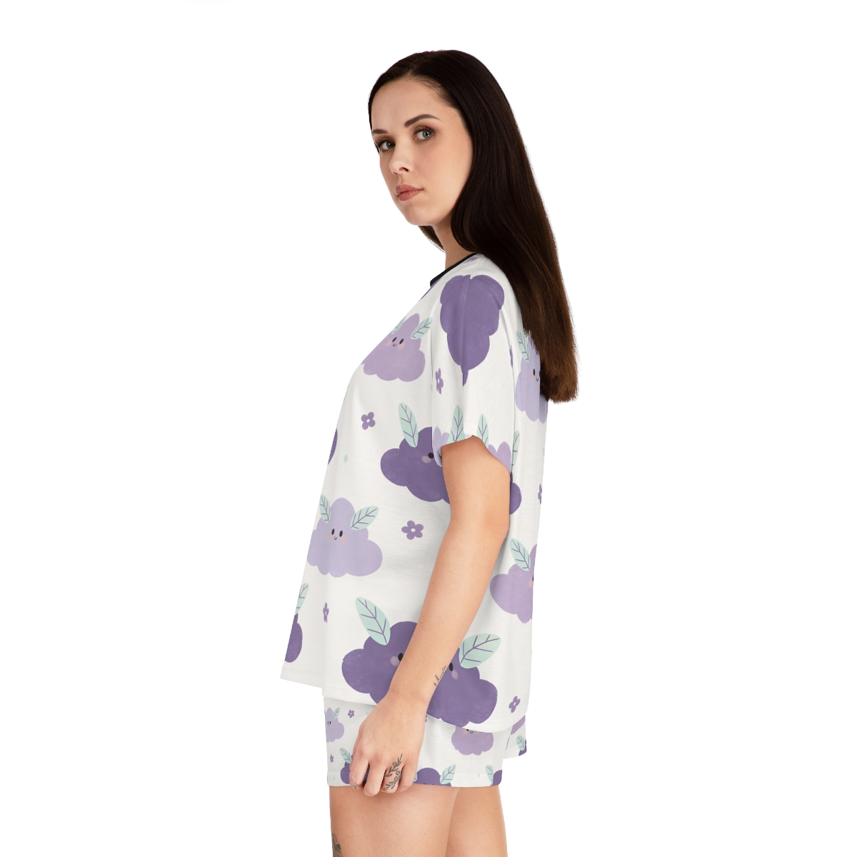 HD Lavender Leafcloud Women’s Short Pajama Set — additional view
