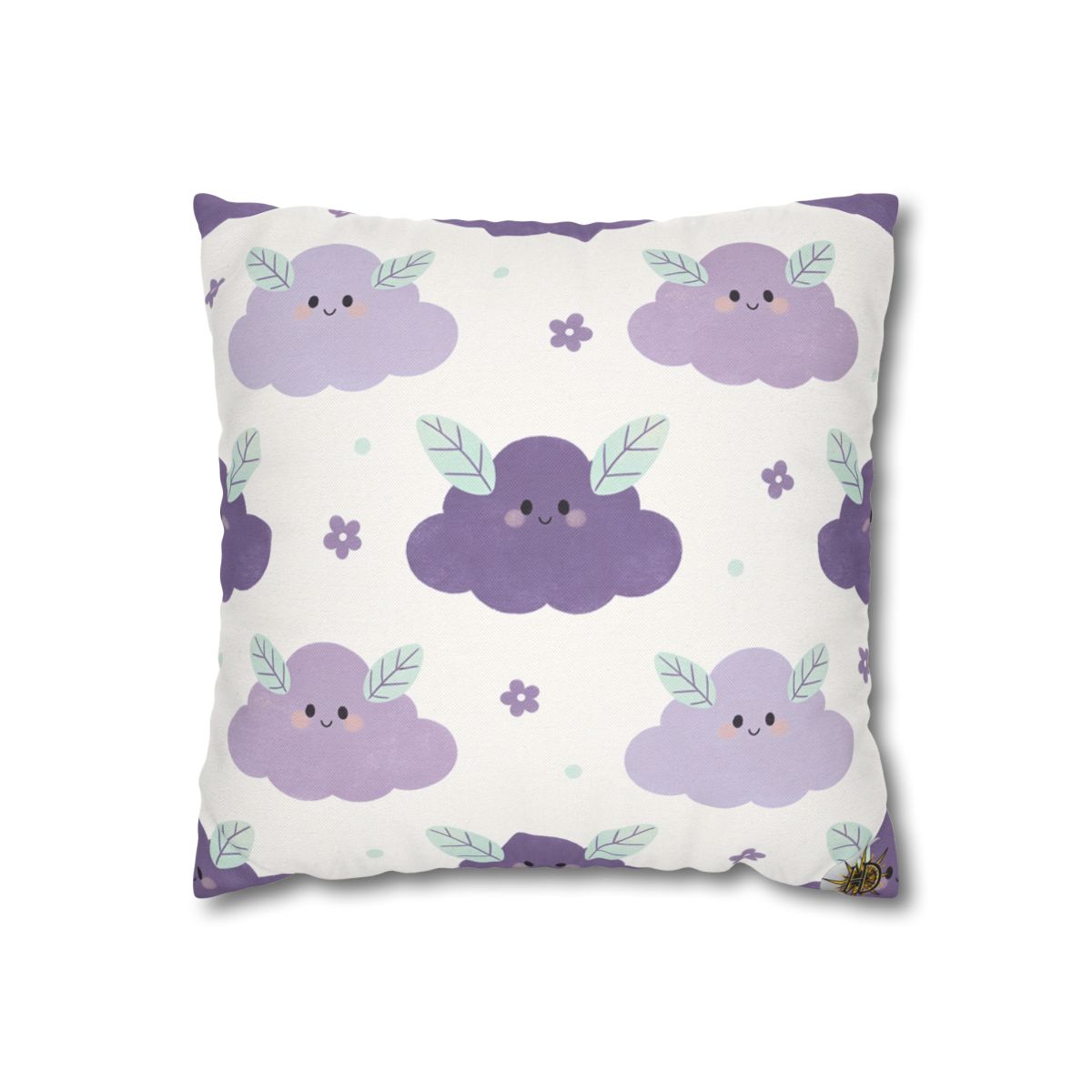 HD Lavender Leafcloud Square Polyester Pillow Cover