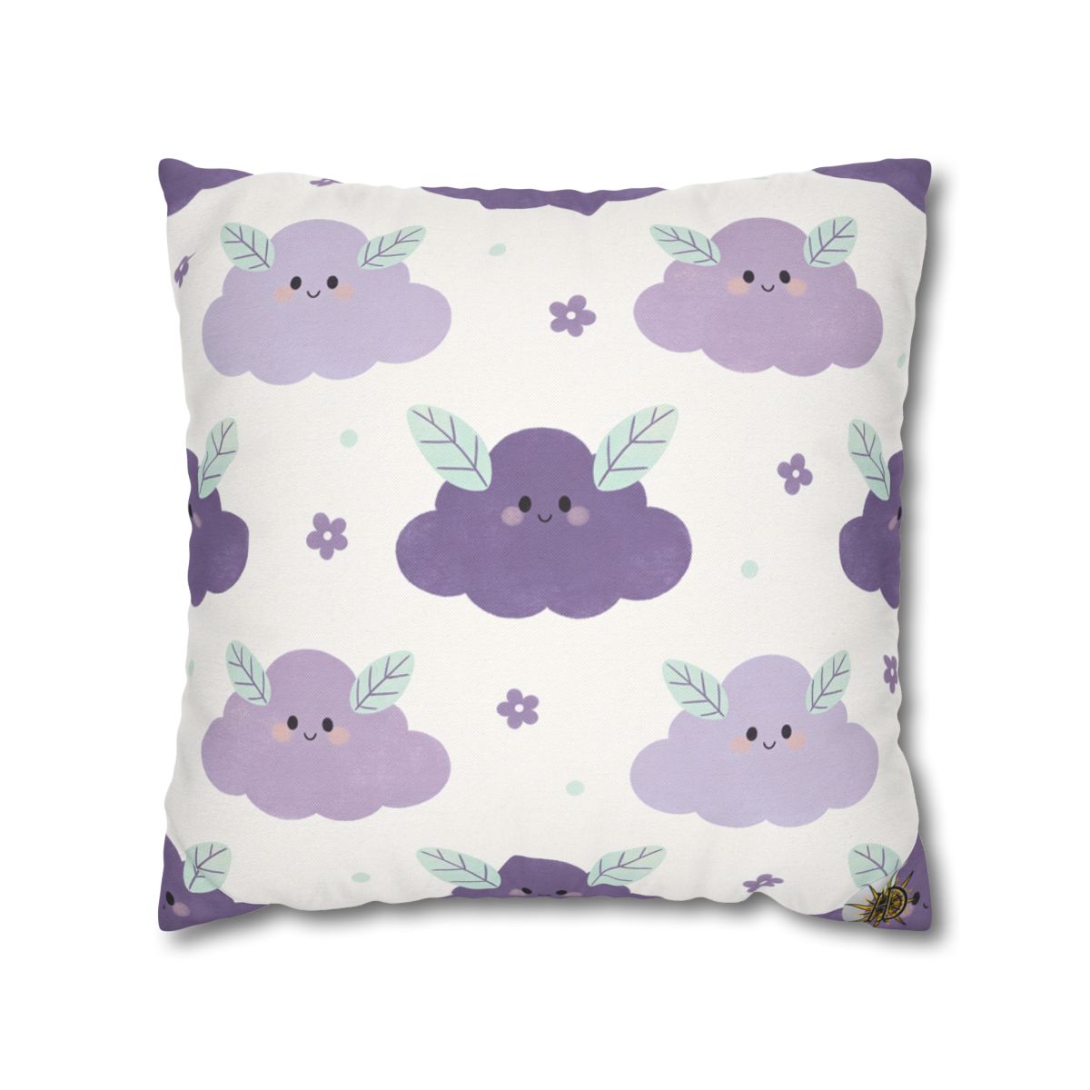 HD Lavender Leafcloud Square Polyester Pillow Cover — additional view