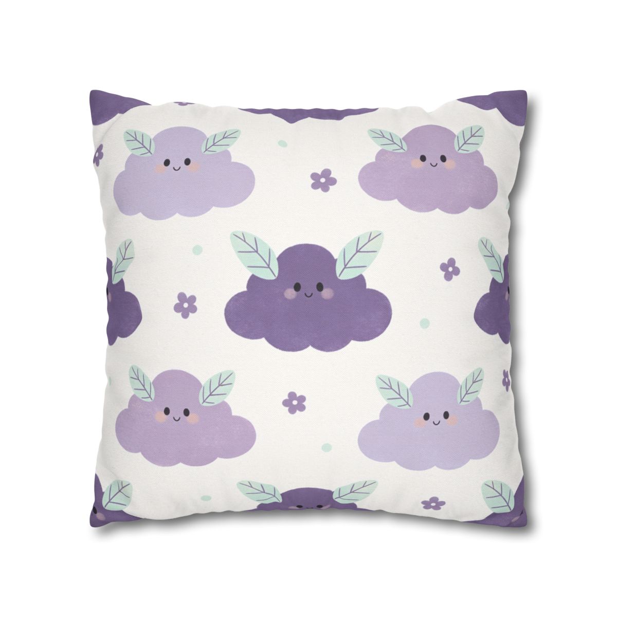 HD Lavender Leafcloud Square Polyester Pillow Cover — additional view