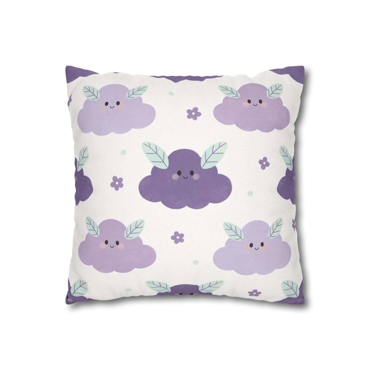 HD Lavender Leafcloud Square Polyester Pillow Cover — additional view