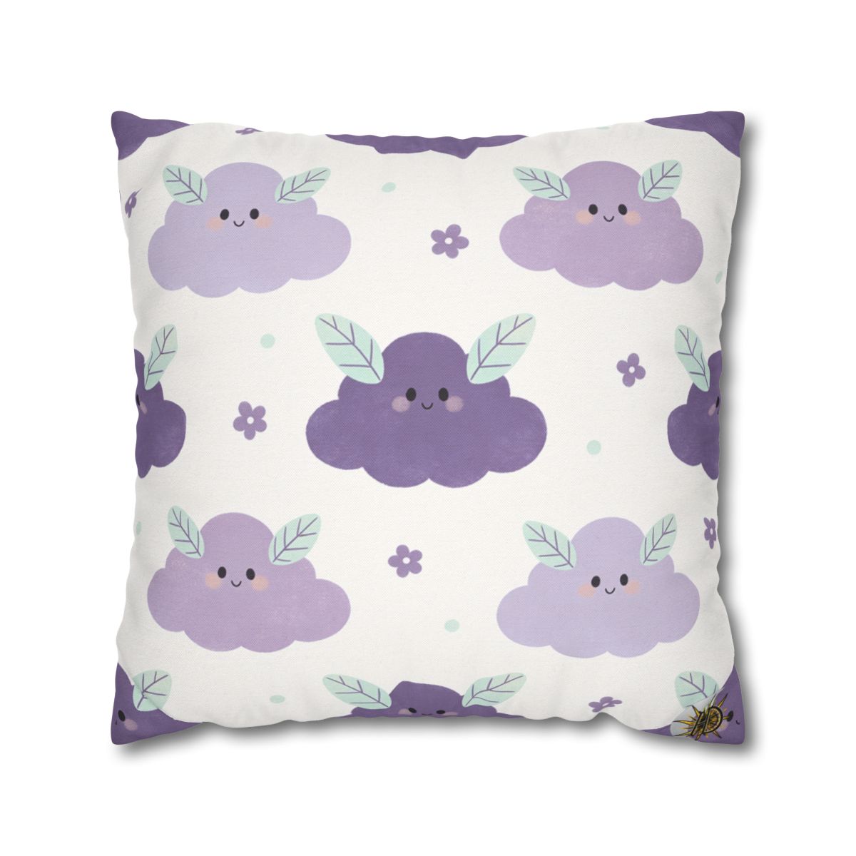 HD Lavender Leafcloud Square Polyester Pillow Cover — additional view
