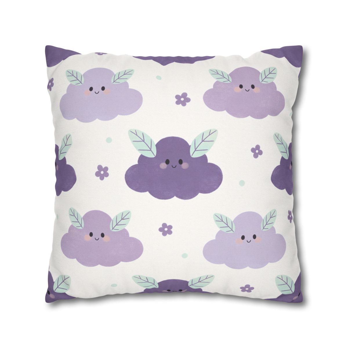 HD Lavender Leafcloud Square Polyester Pillow Cover — additional view