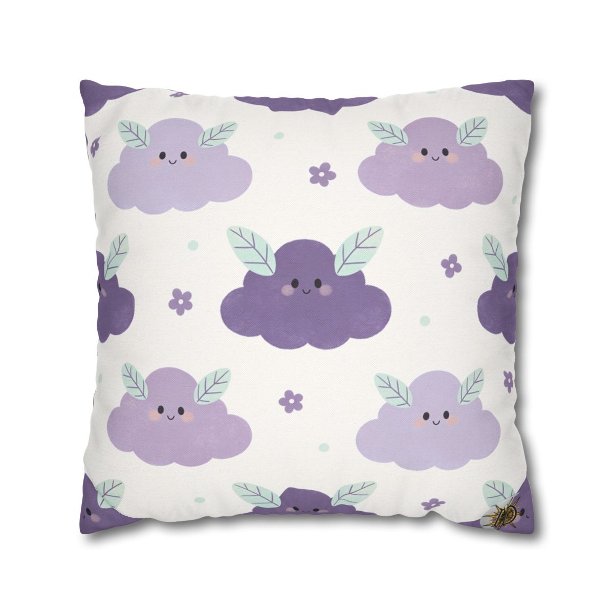 HD Lavender Leafcloud Square Polyester Pillow Cover — additional view