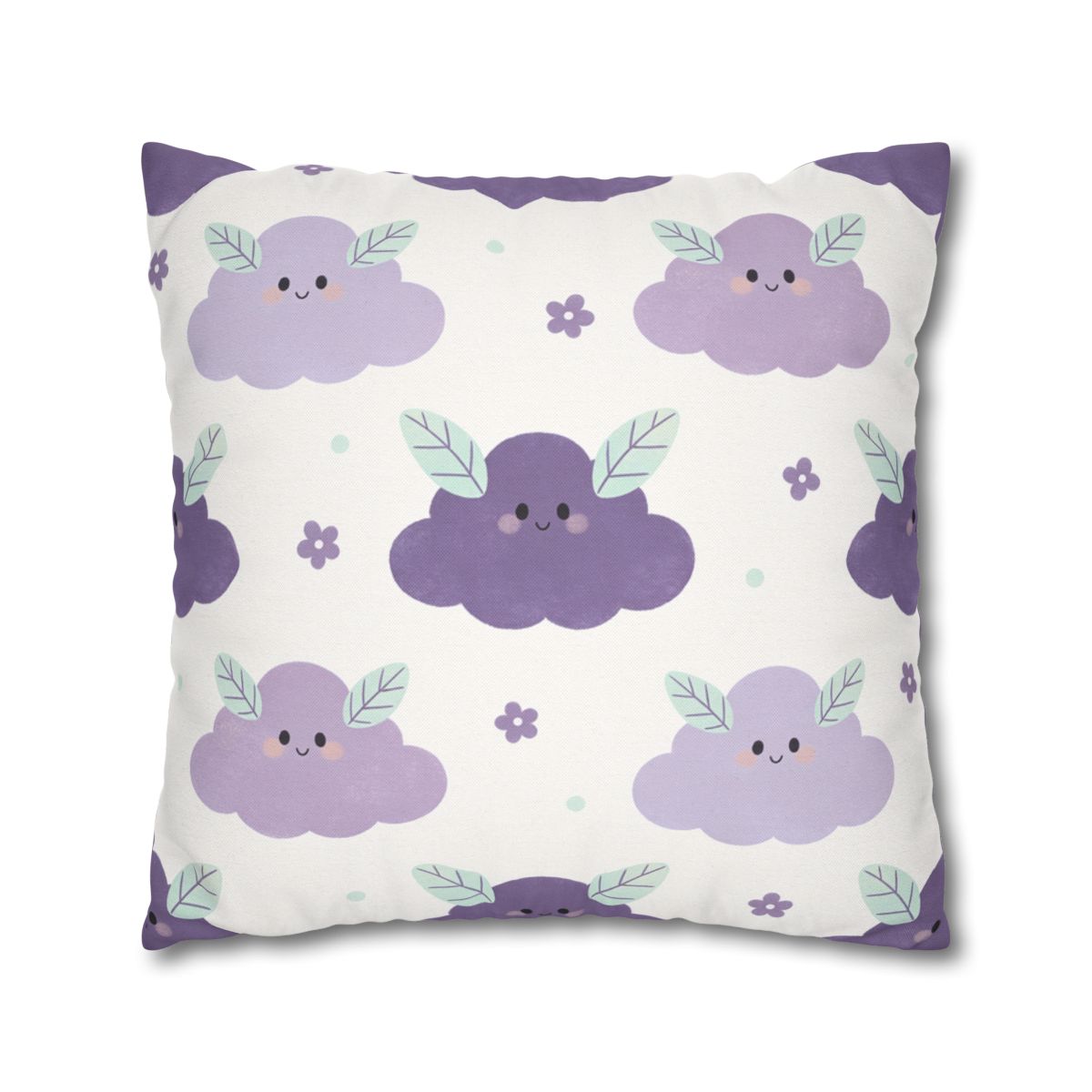 HD Lavender Leafcloud Square Polyester Pillow Cover — additional view