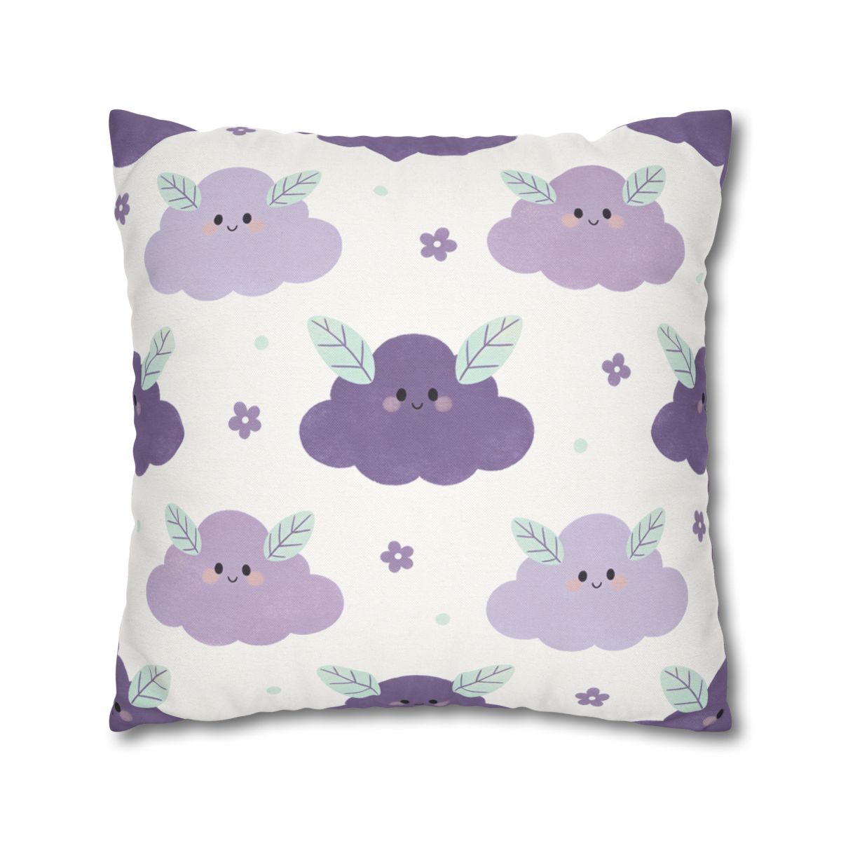 HD Lavender Leafcloud Square Polyester Pillow Cover — additional view