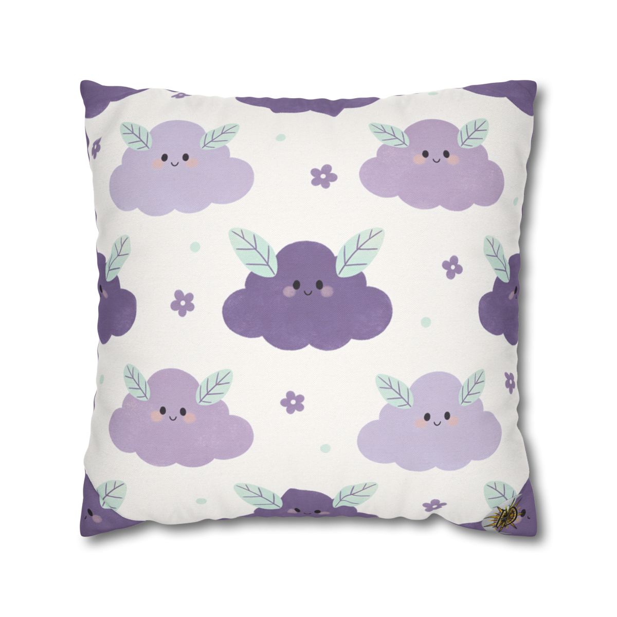 HD Lavender Leafcloud Square Polyester Pillow Cover — additional view