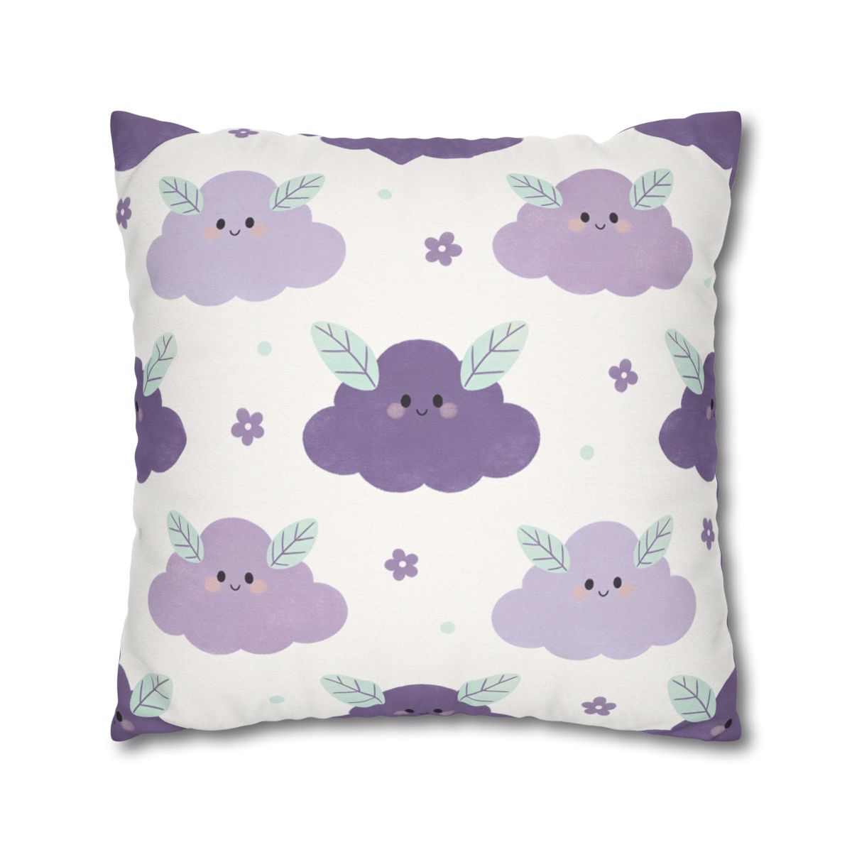 HD Lavender Leafcloud Square Polyester Pillow Cover — additional view