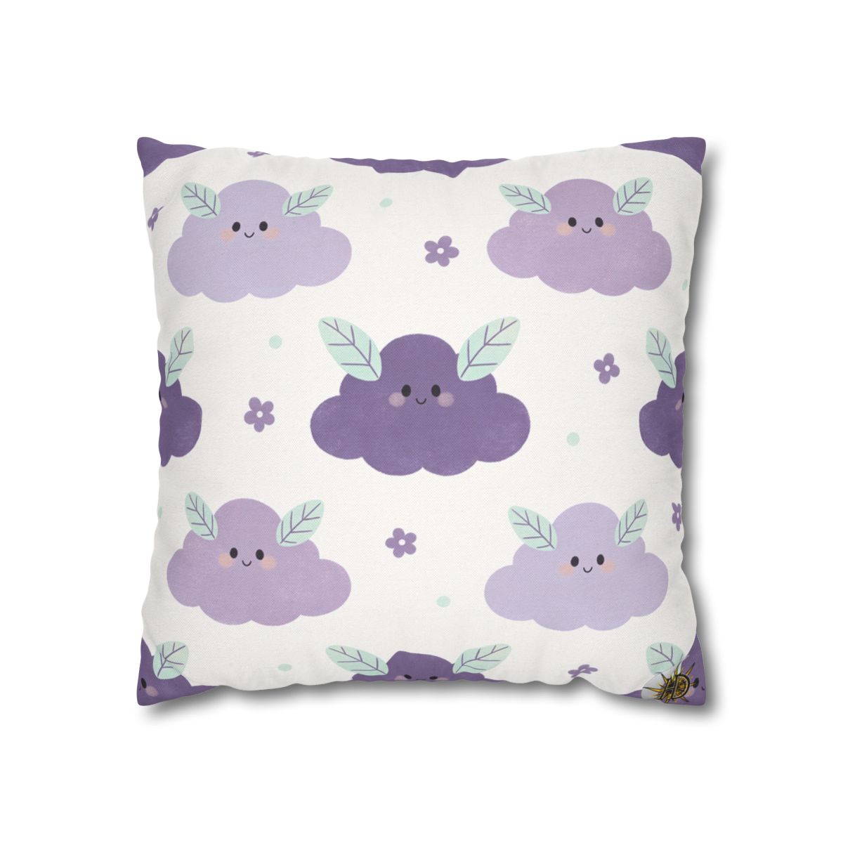 HD Lavender Leafcloud Square Polyester Pillow Cover — additional view