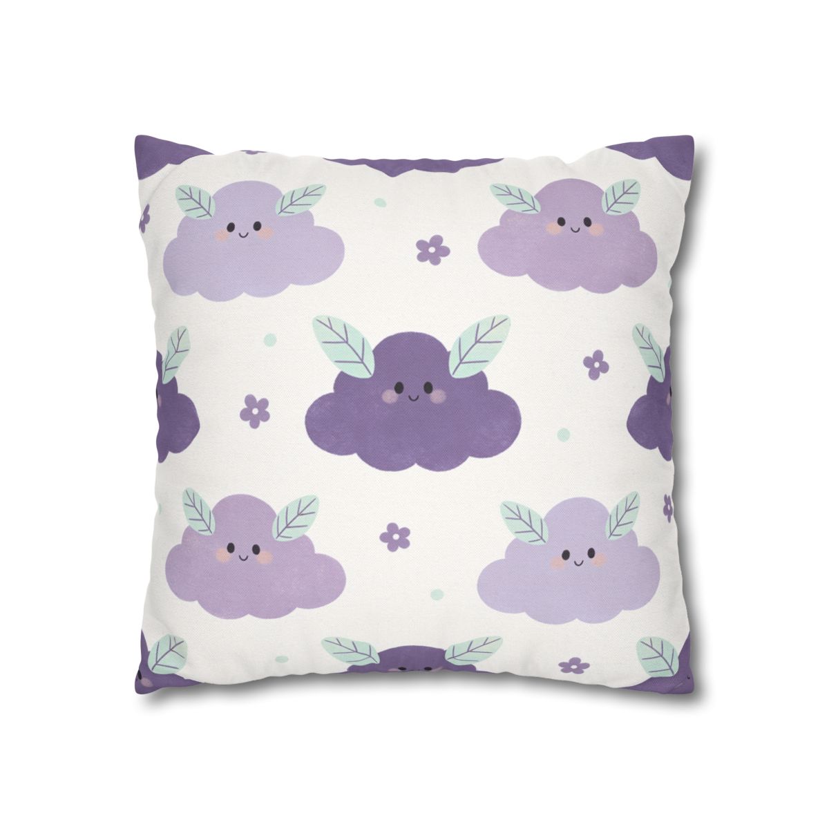 HD Lavender Leafcloud Square Polyester Pillow Cover — additional view
