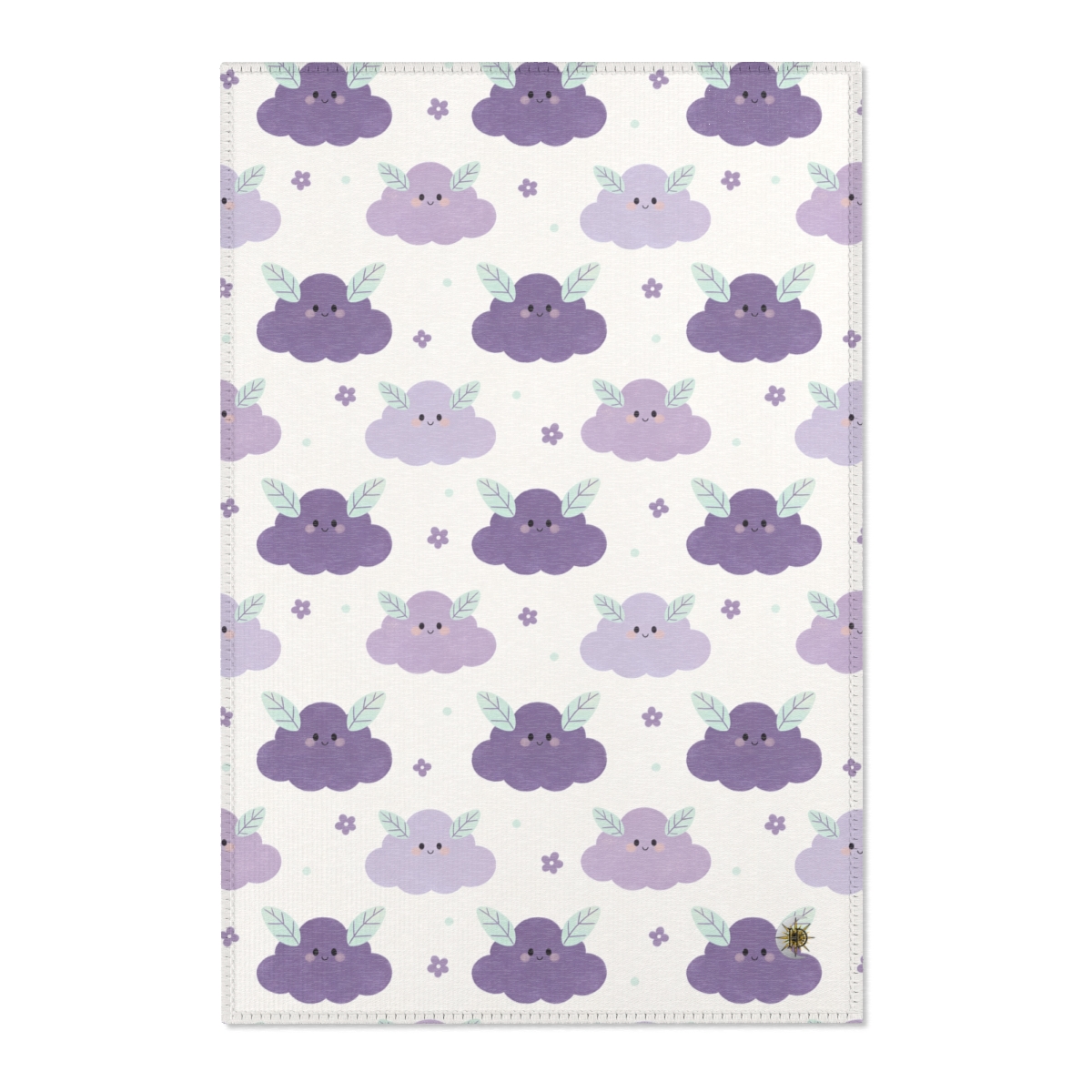 HD Lavender Leafcloud Polyester Chenille Area Rug